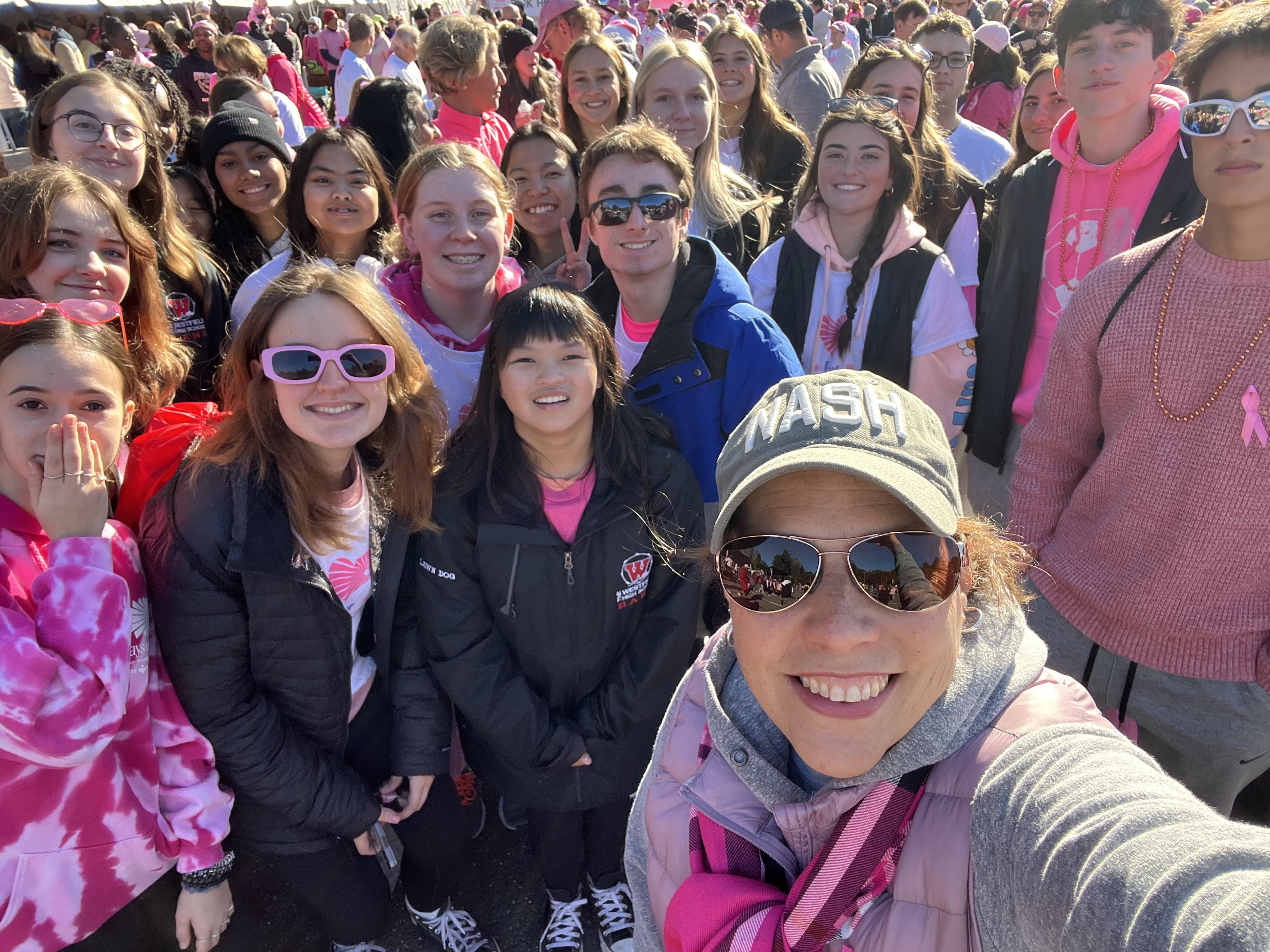 Lani at a Key Club 'pink out' event for breast cancer awareness