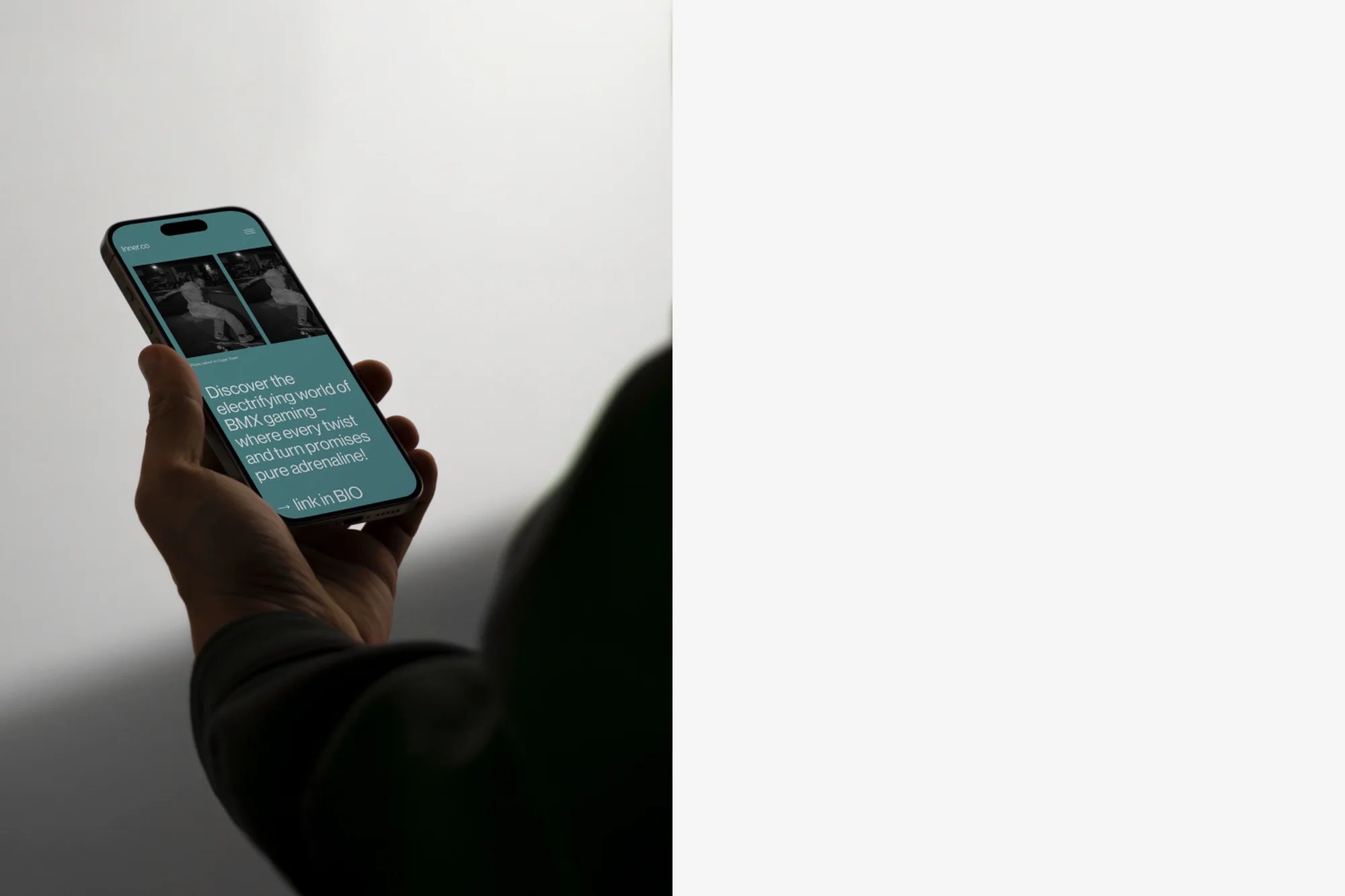 Custom software on an iPhone in hand