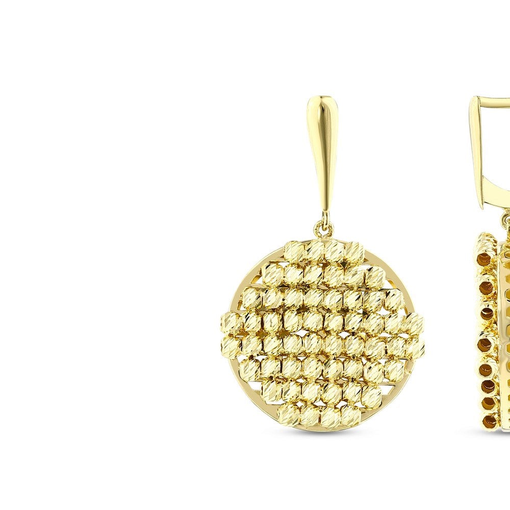 Assos Pırlanta Modern Tasarım 14 Ayar Sarı Altın Küpe