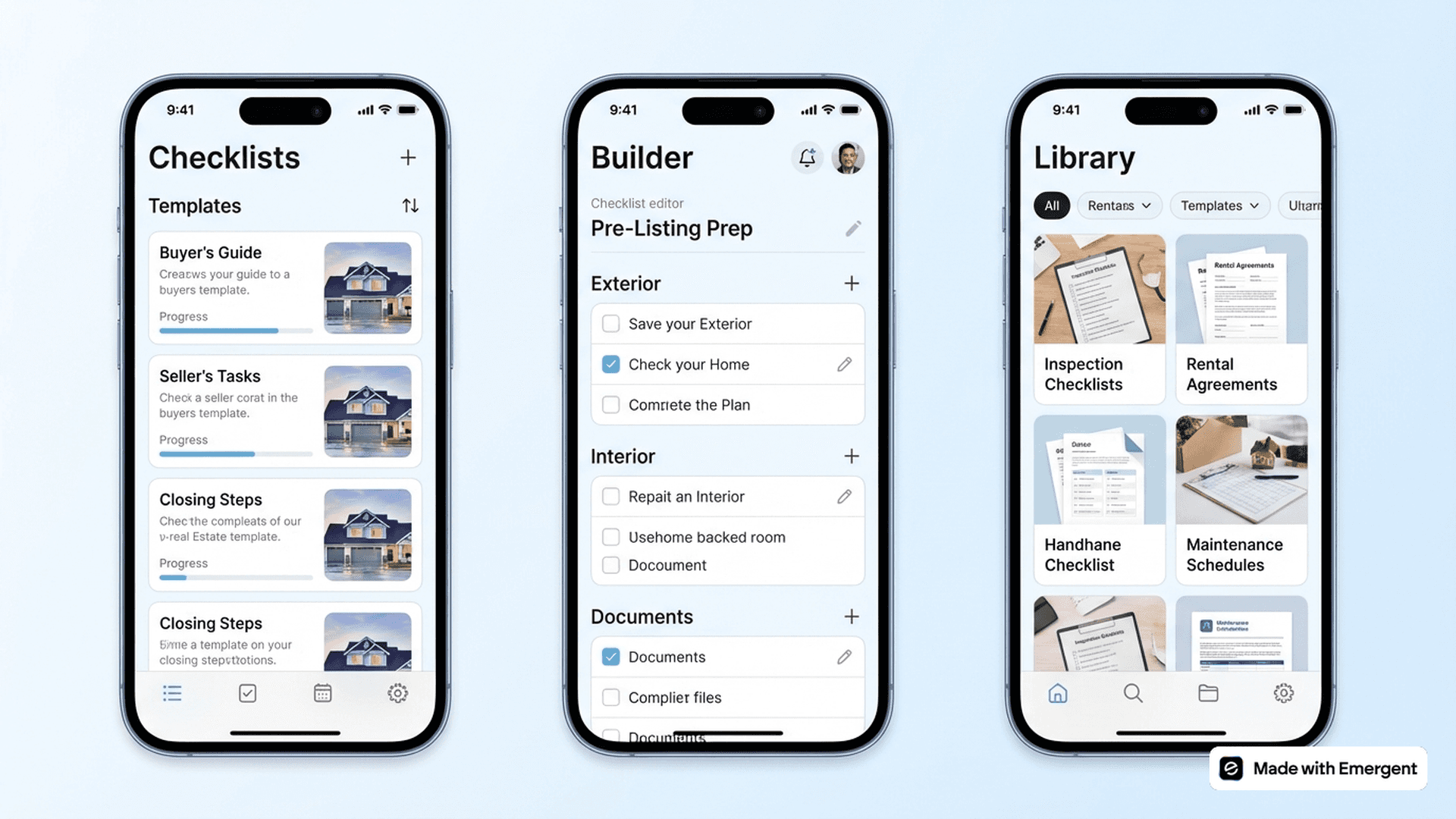 Real Estate Checklist App Made With Emergent