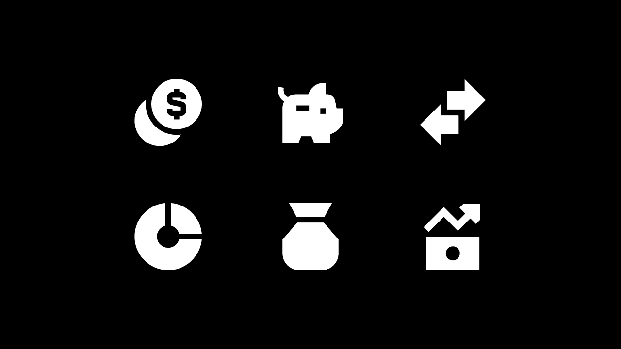 Sharp Solid Finance Icon Set