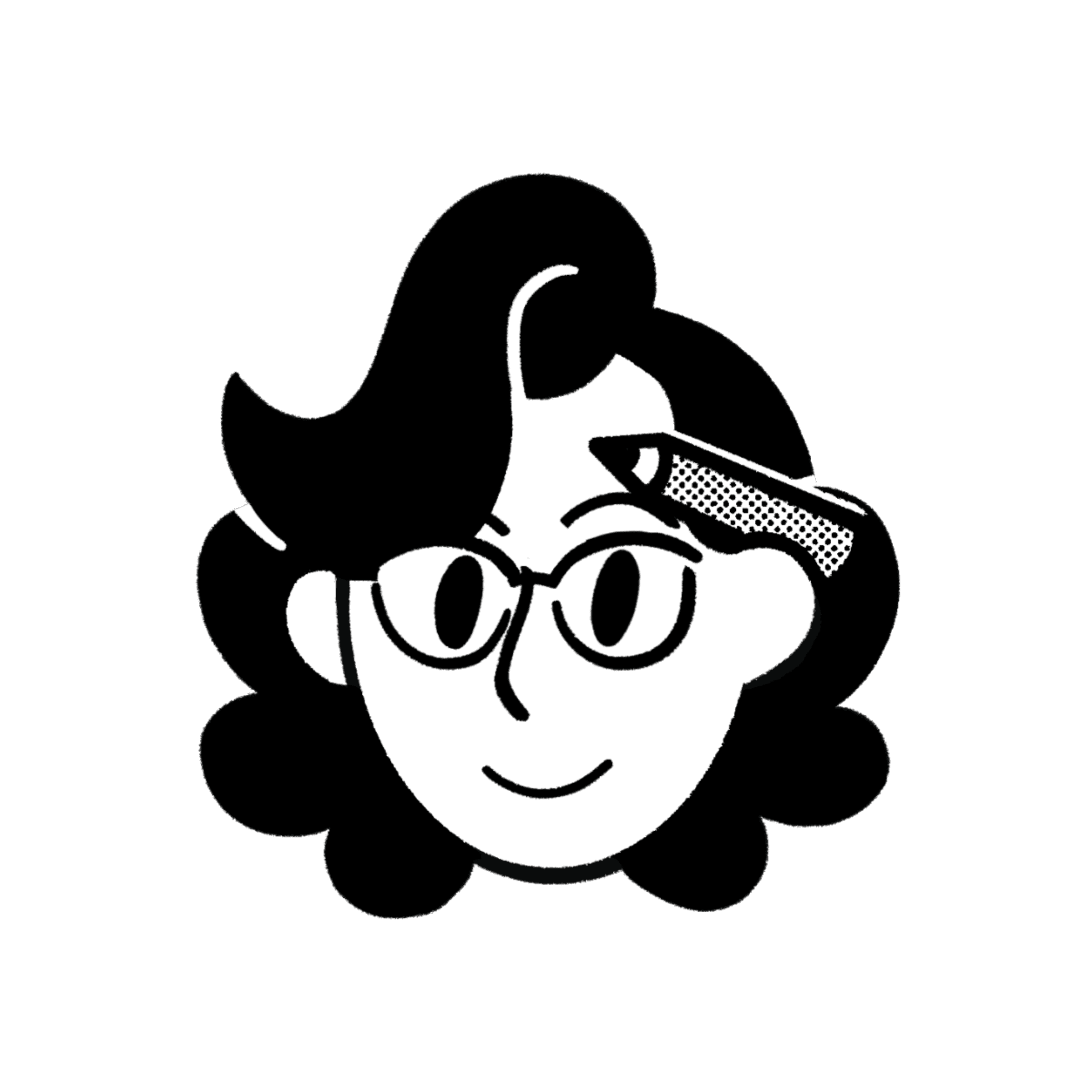Illustrated face with glasses