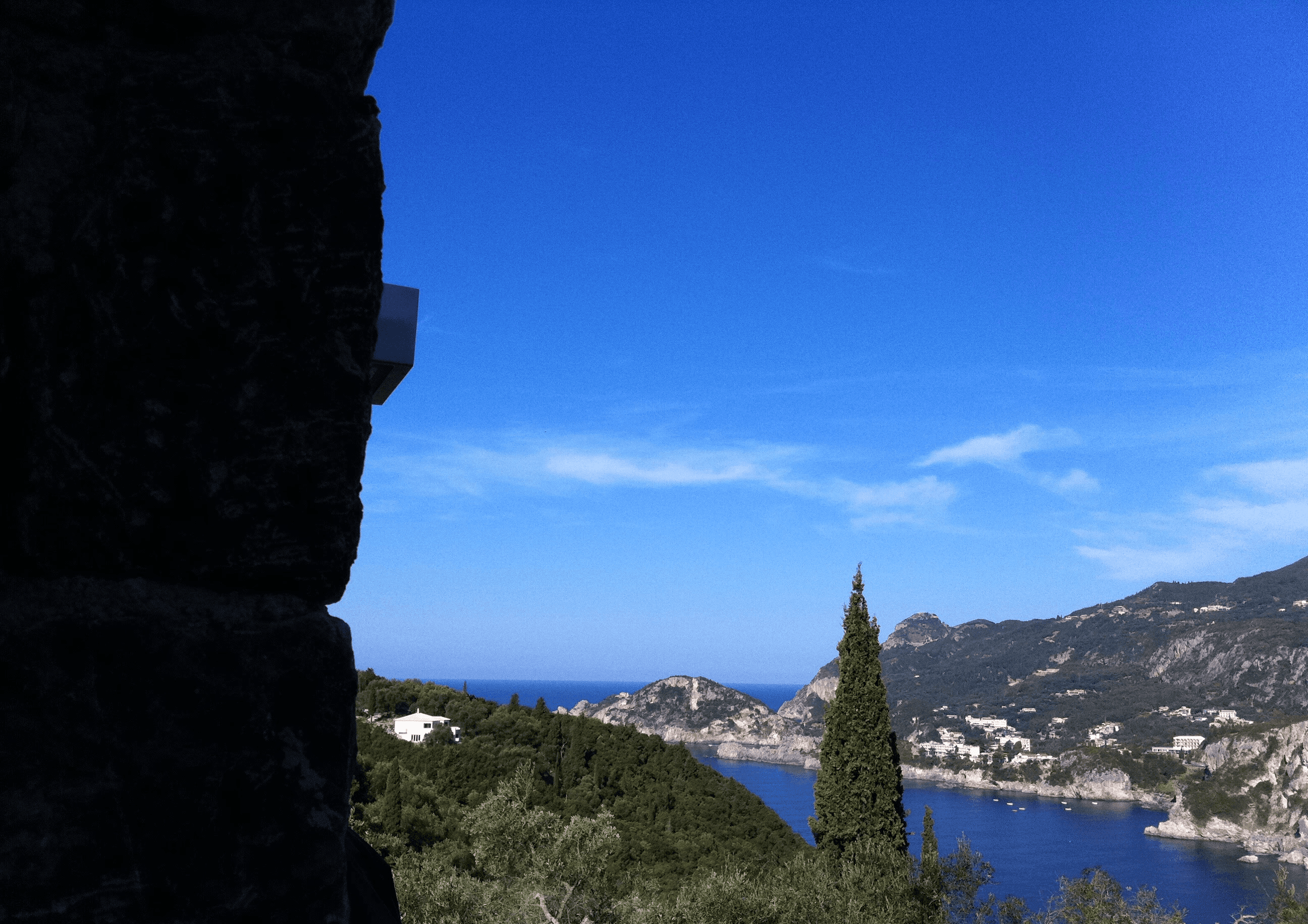 View from Villa Calivi overlooking the west coast of Corfu.