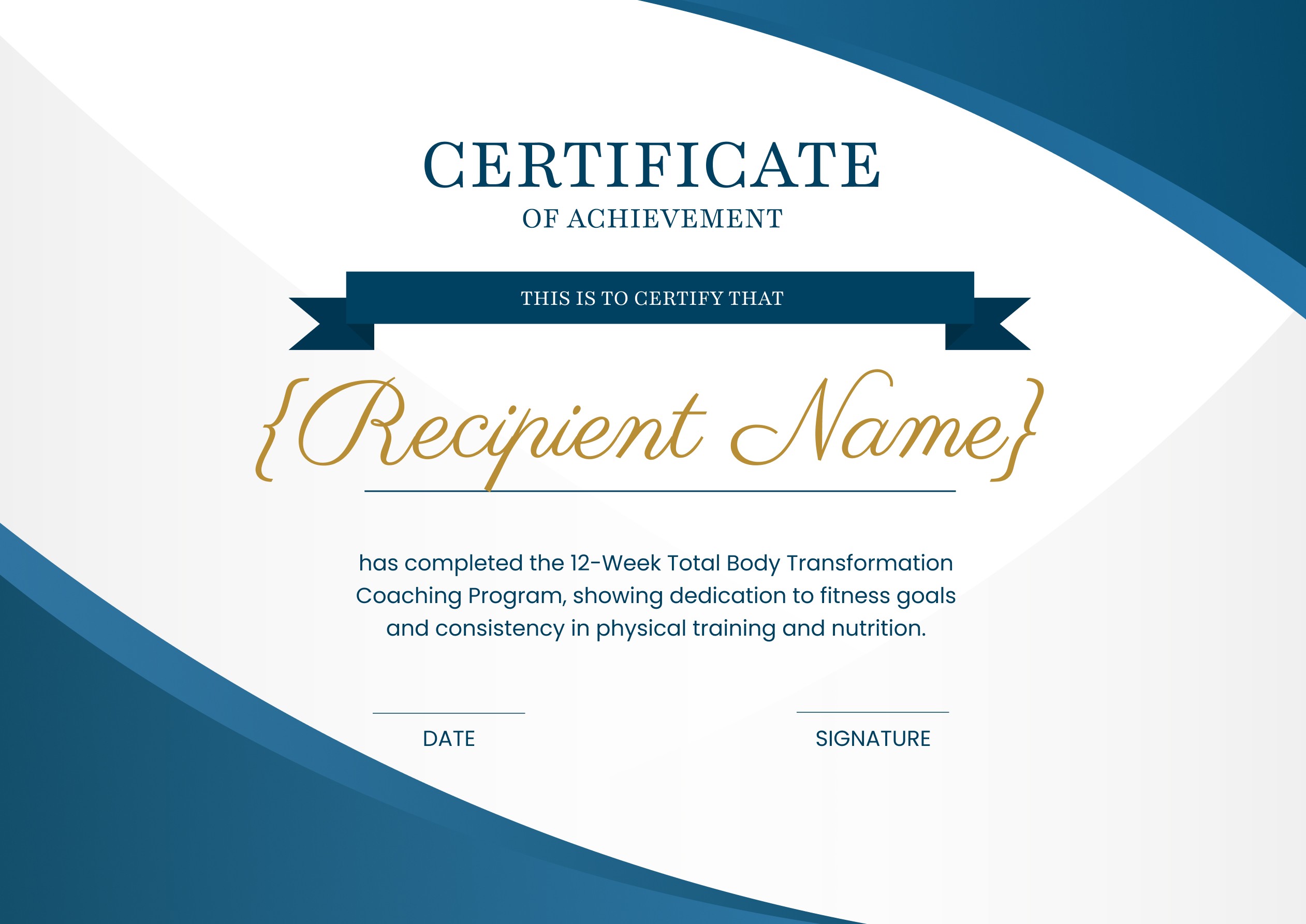 Wauld - Modern and polished fitness achievement certificate template