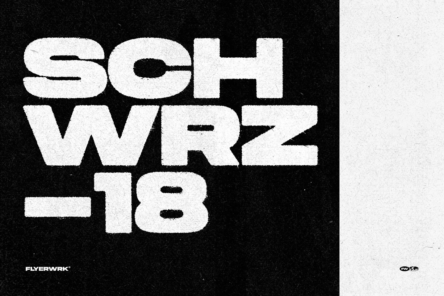 White typography with distressed effect created using black paper texture overlay