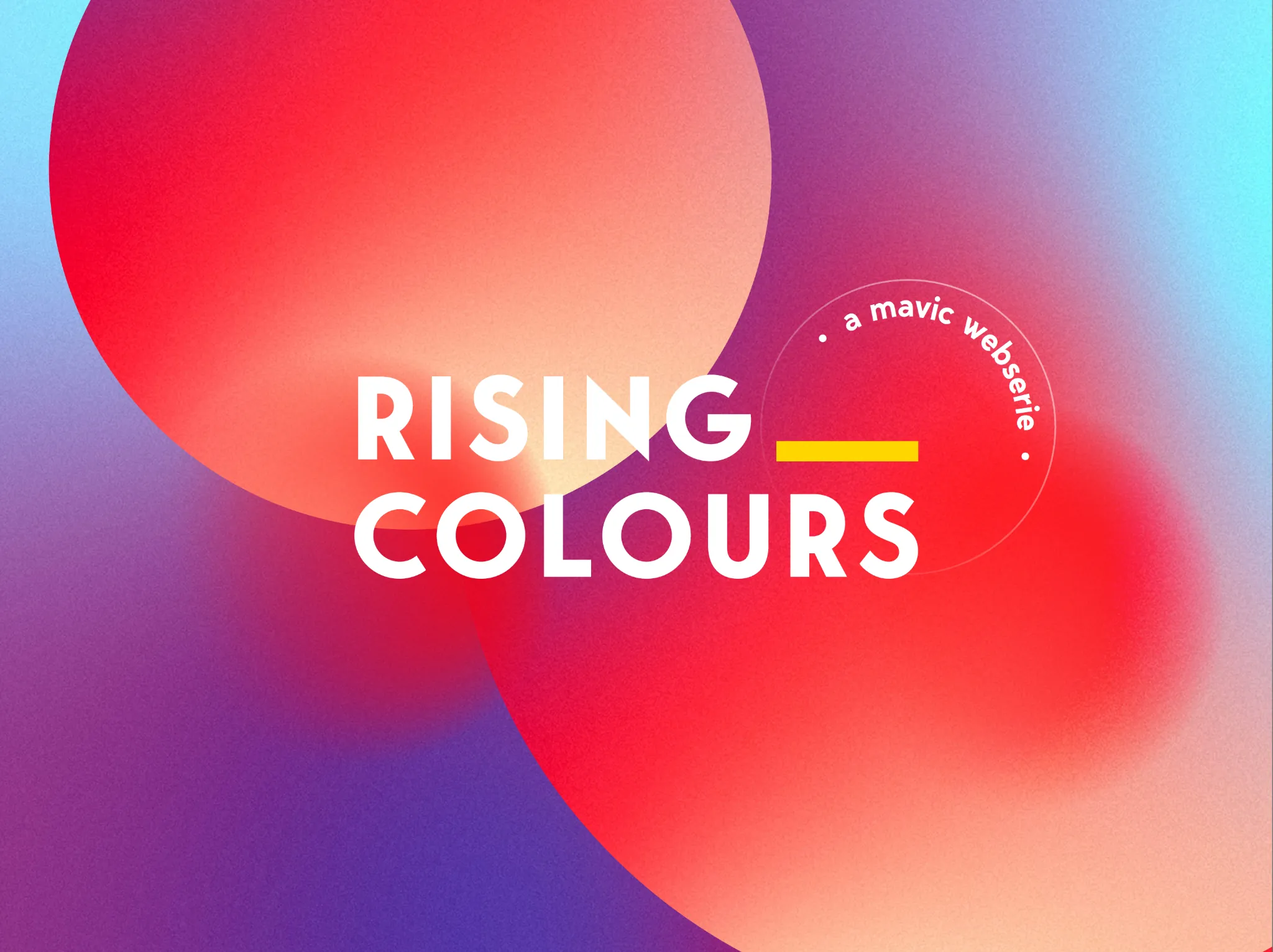 Visuel graphique Rising Colours avec typographie et dégradé coloré Mavic