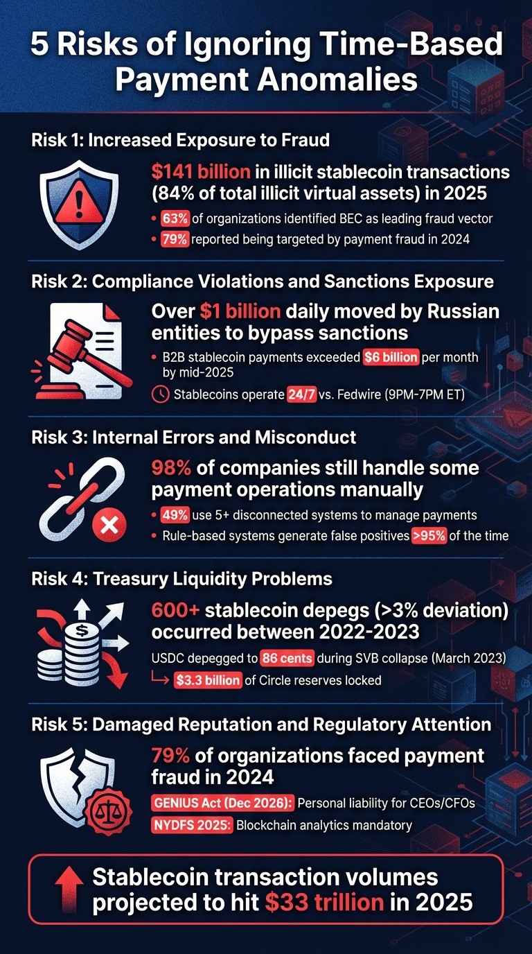 5 Critical Risks of Ignoring Time-Based Payment Anomalies in Stablecoin Transactions
