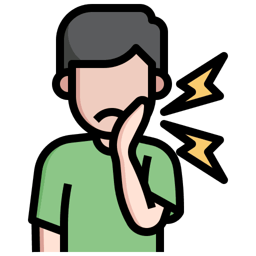 Toothache pain relief dental treatment icon