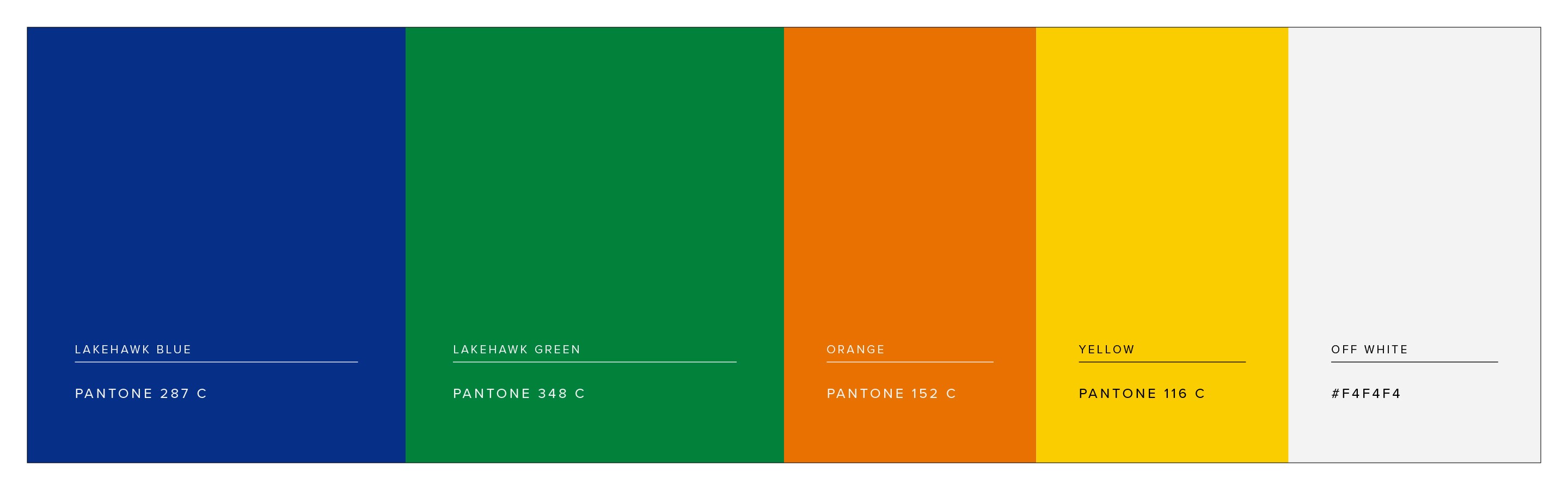 Lakehawks Athletics branded color palette.