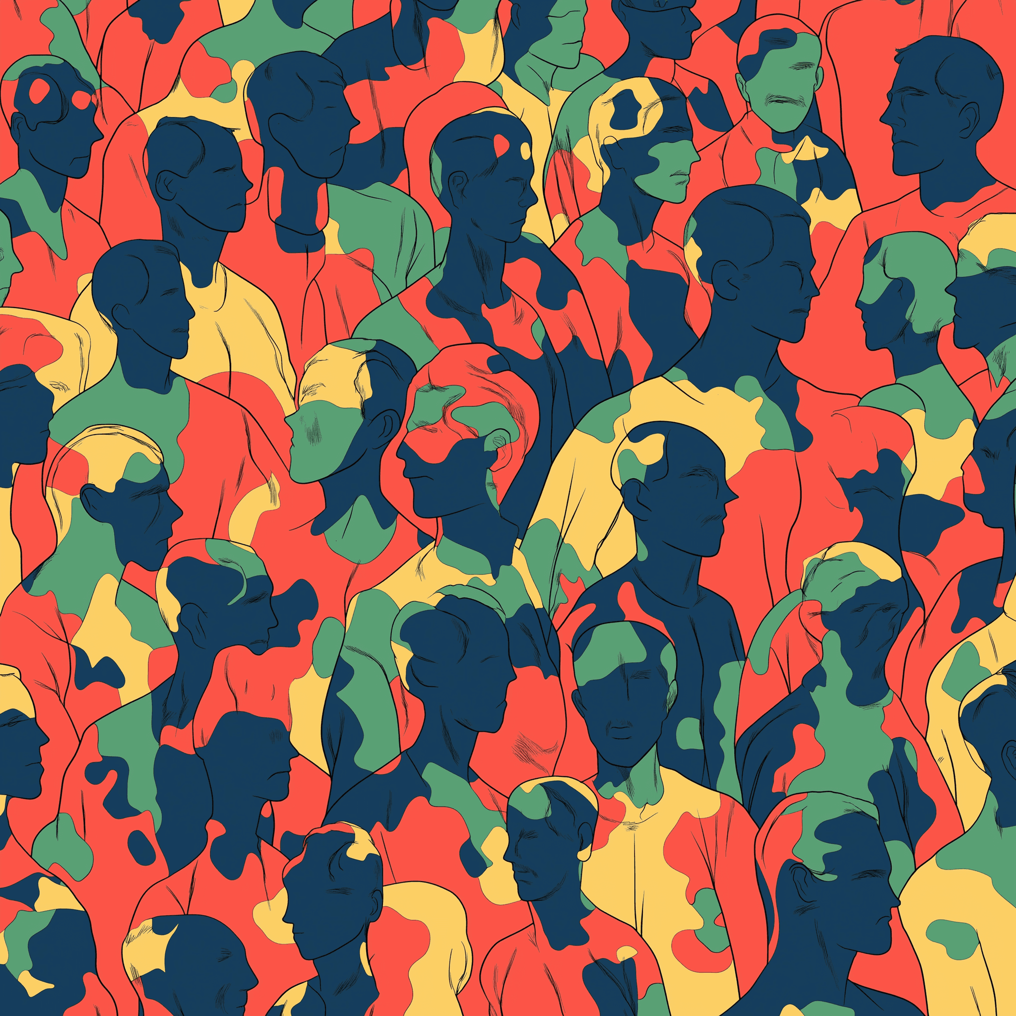 cammo people design to show blending in