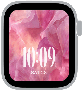 rosewater drift Apple Watch face preview 1 featuring floral, watercolor, abstract, and gradient.