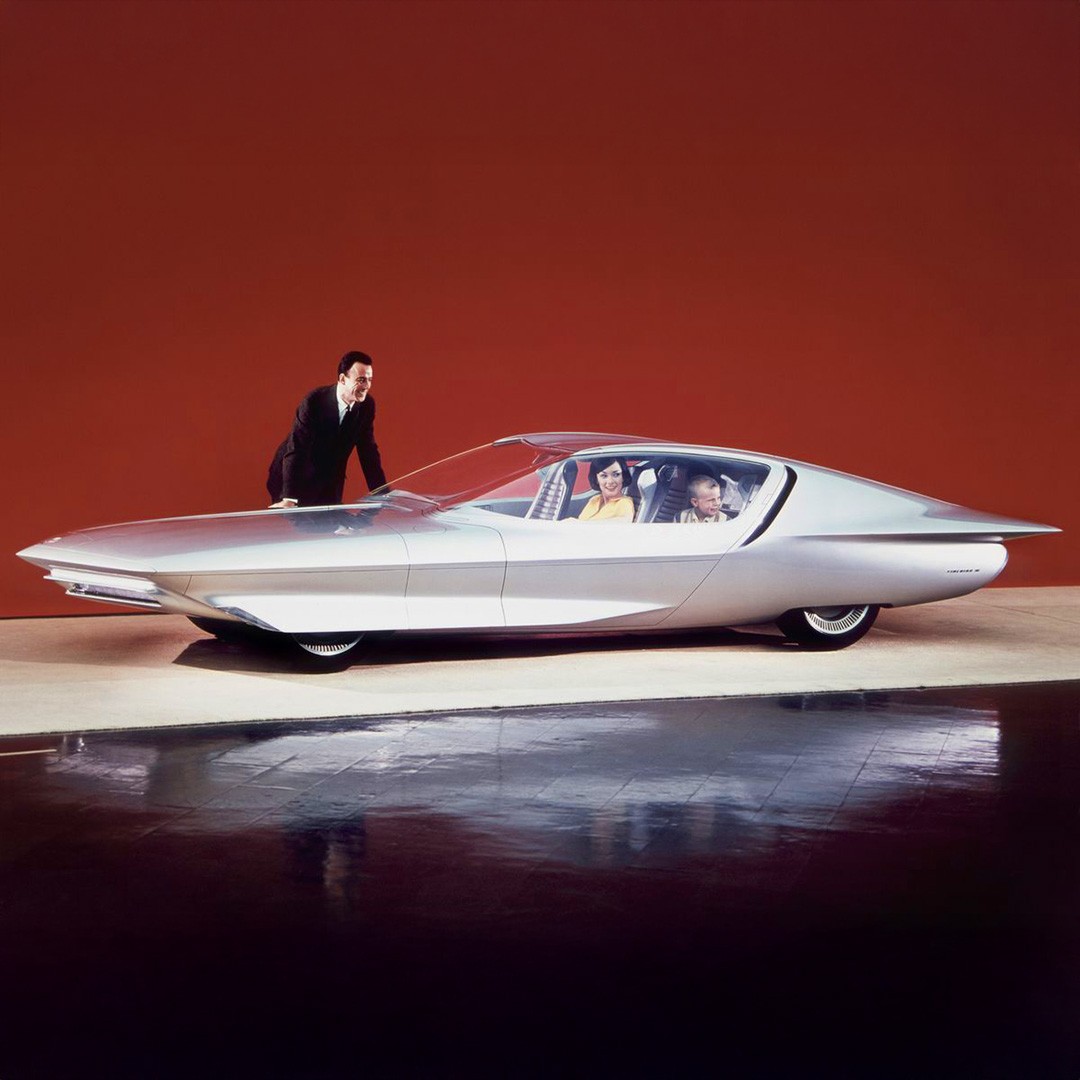 Abstract streaks of orange and blue light