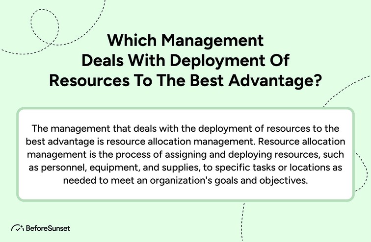 Which management deals with deployment of resources to the best advantage?