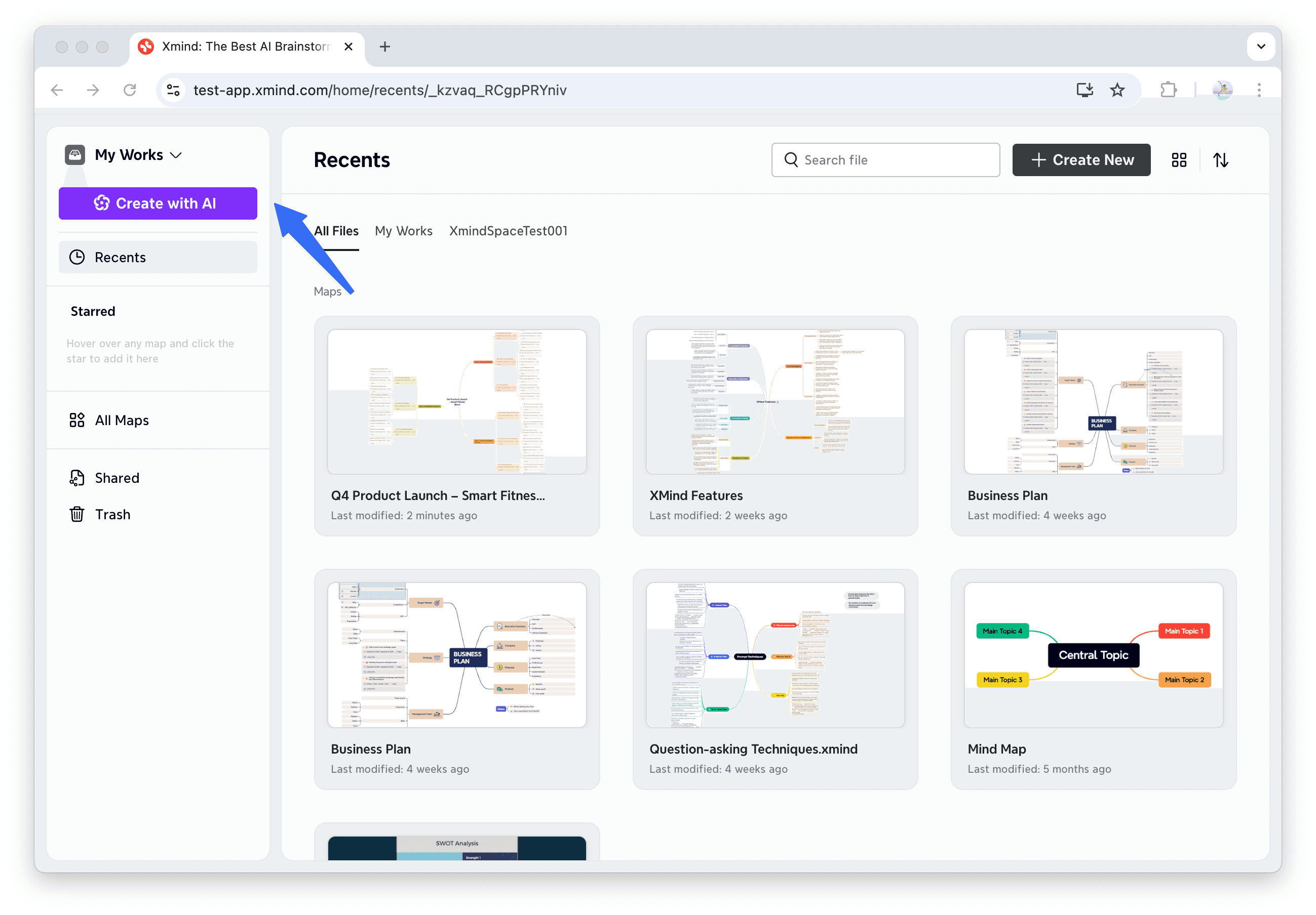 AI project planning dashboard interface