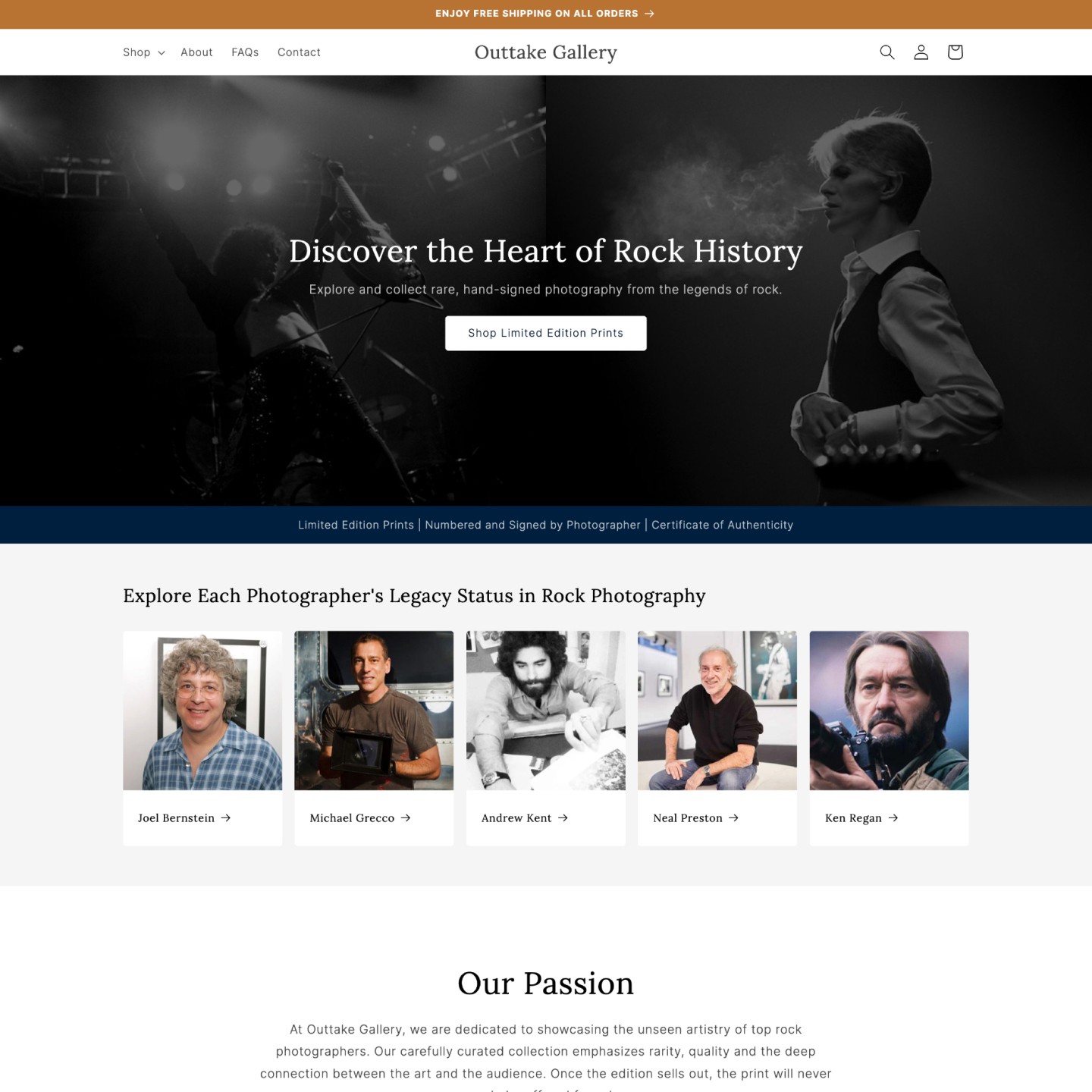 Web design for Outtake Gallery by Stauber Creative in Bend