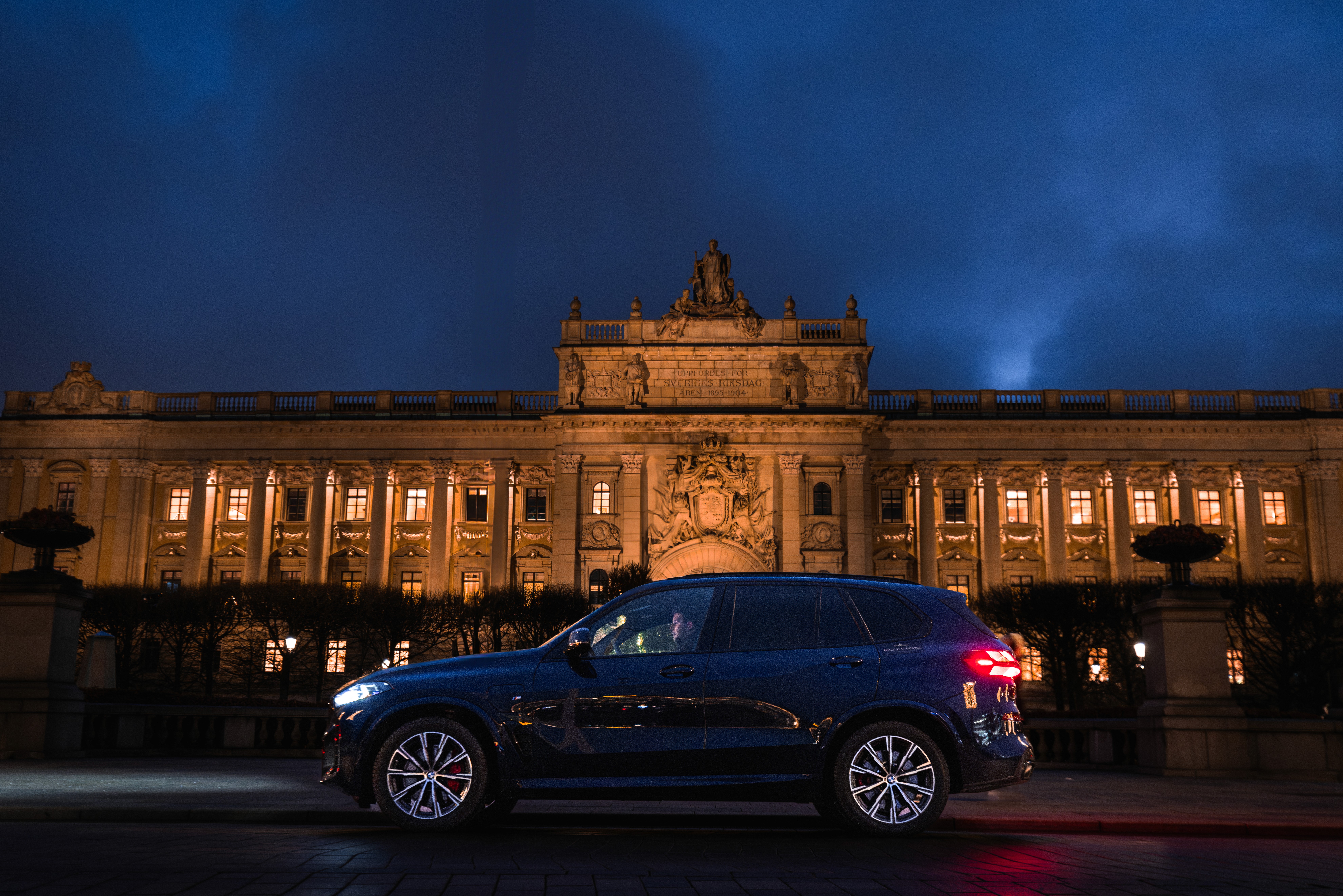 black and white car door