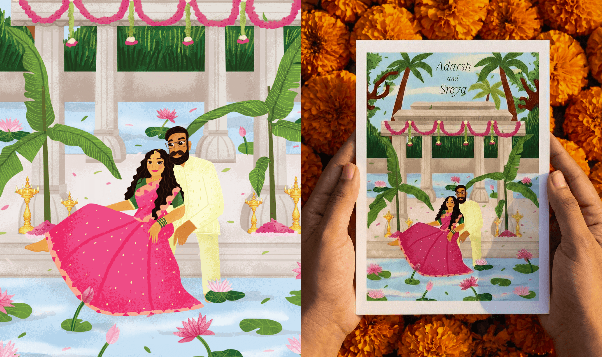 Wedding invitation design for a close friend