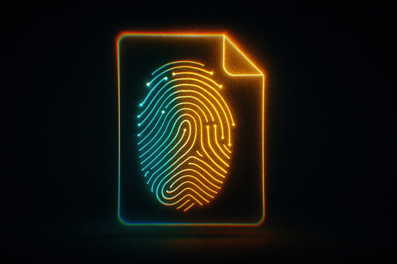 File with unique digital fingerprint.