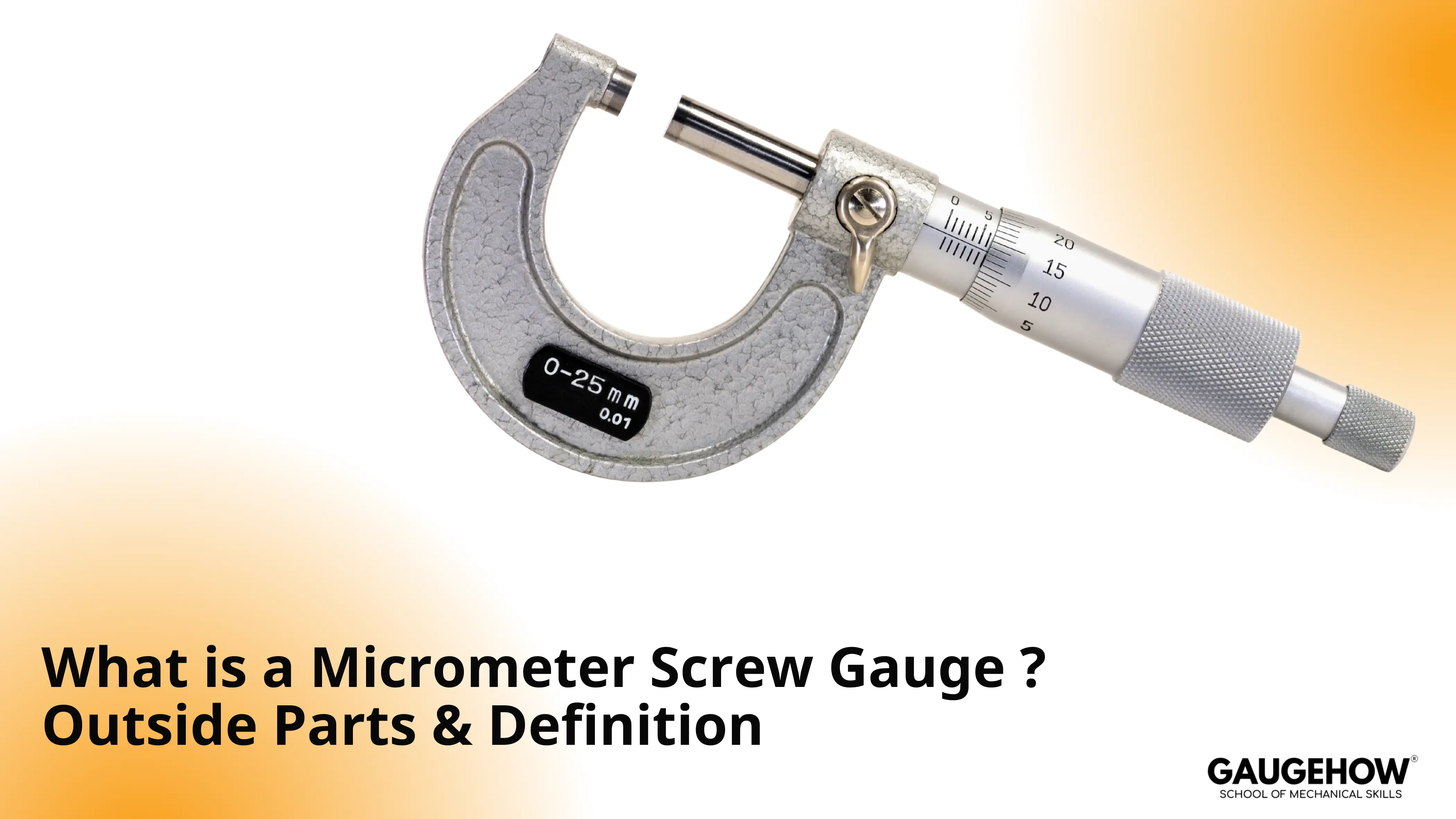 Micrometer screw gauge outside parts and definition