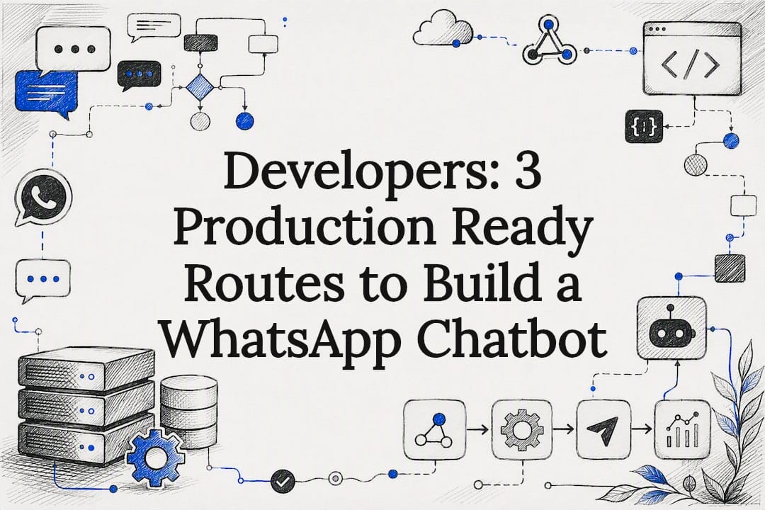 Hand-drawn chatbot architecture title card