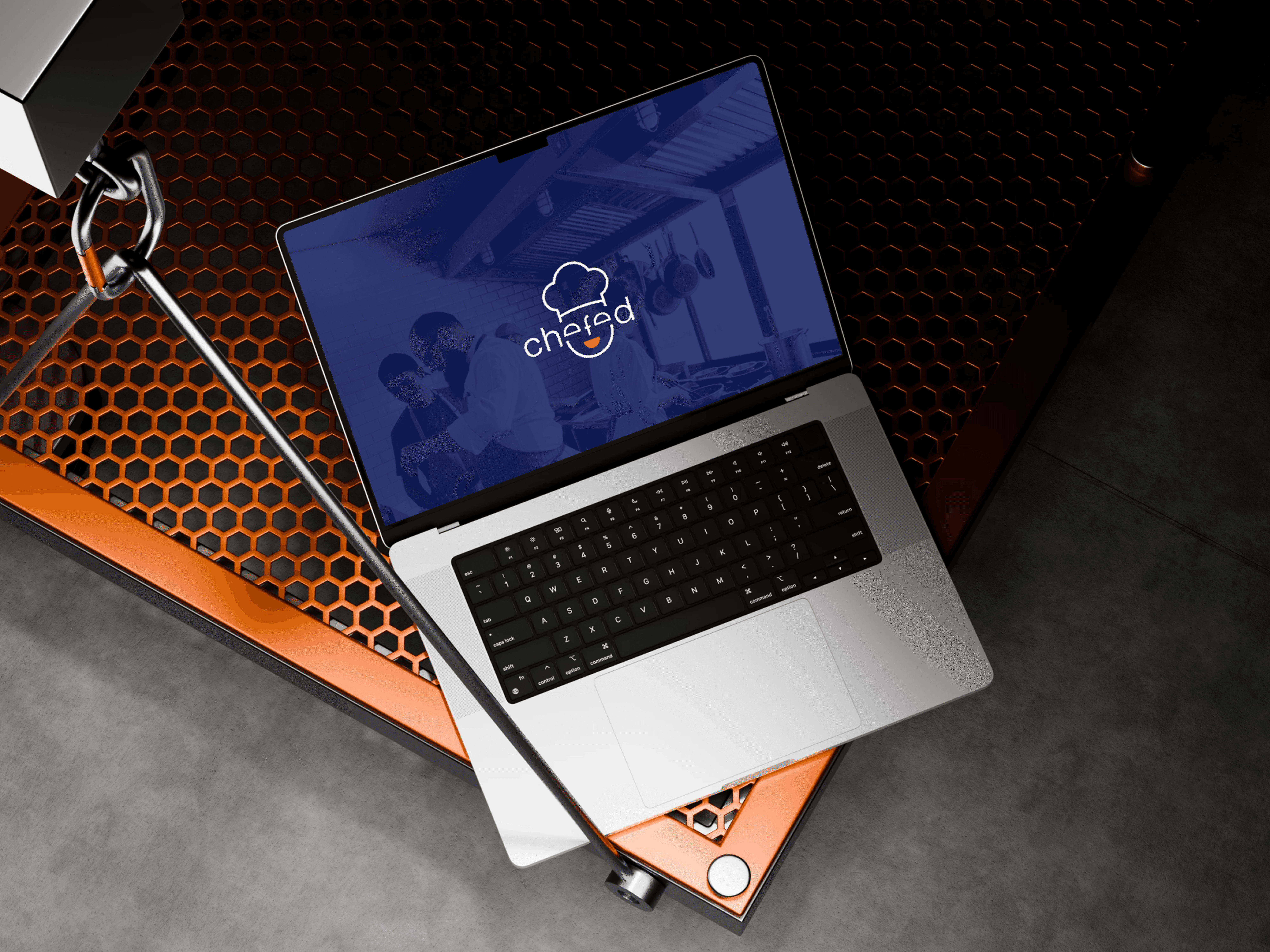 Coffee and cookies on a small table next to chair