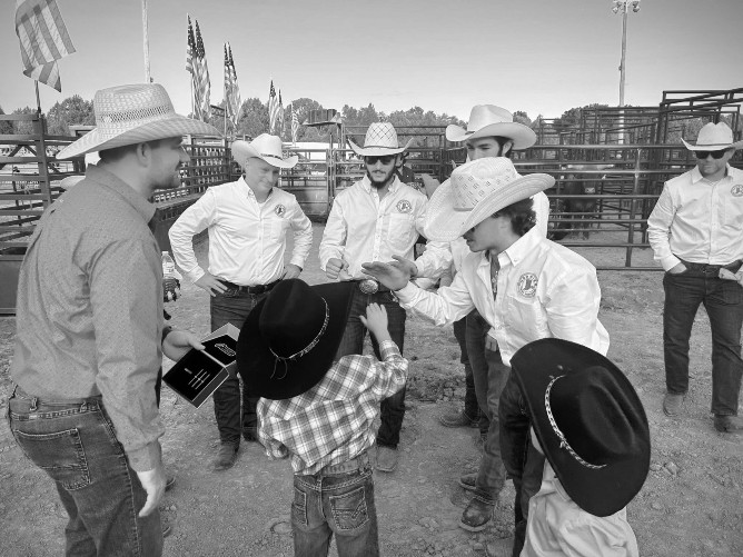 HCA team members with mutton bustin' participants