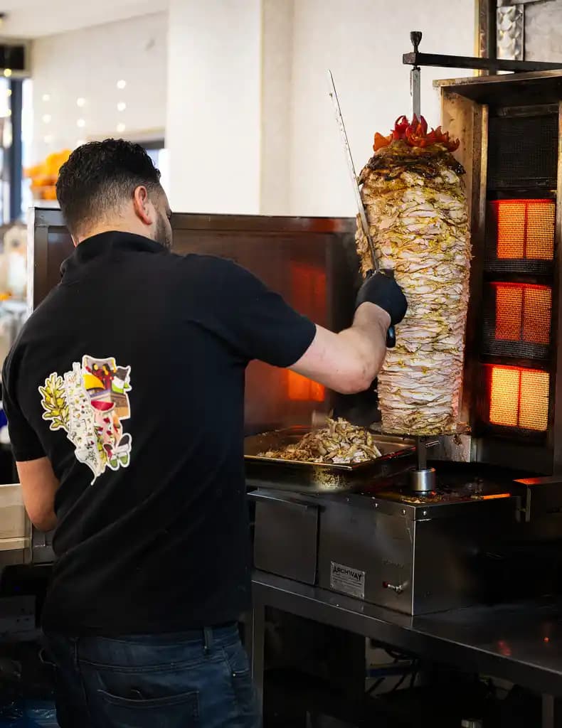 a man drinking water