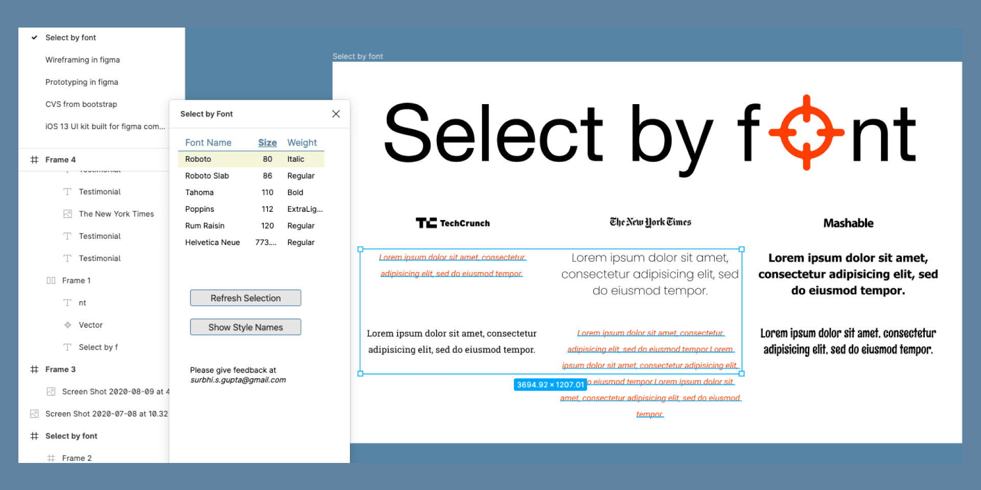 Select by Font | Fonts Plugin | Utility Plugin | BestFigmaPlugins.com