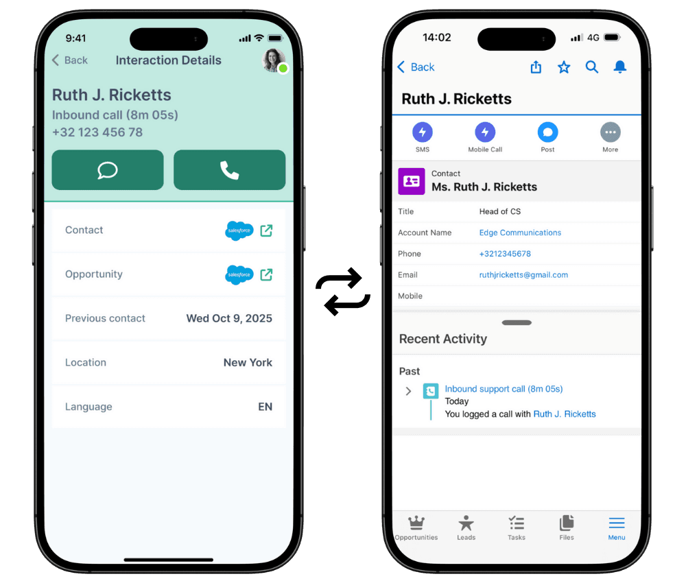 Mobile app for Salesforce Voice screenshot