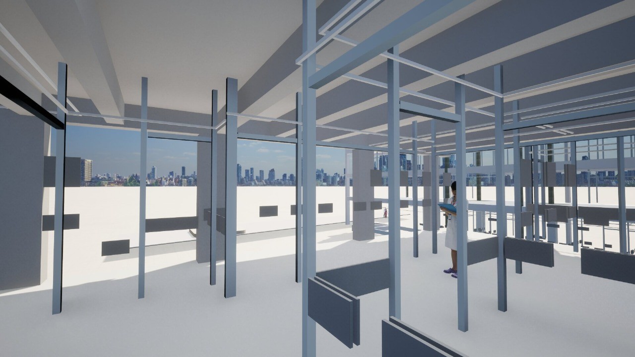 modern house in snowy landscape