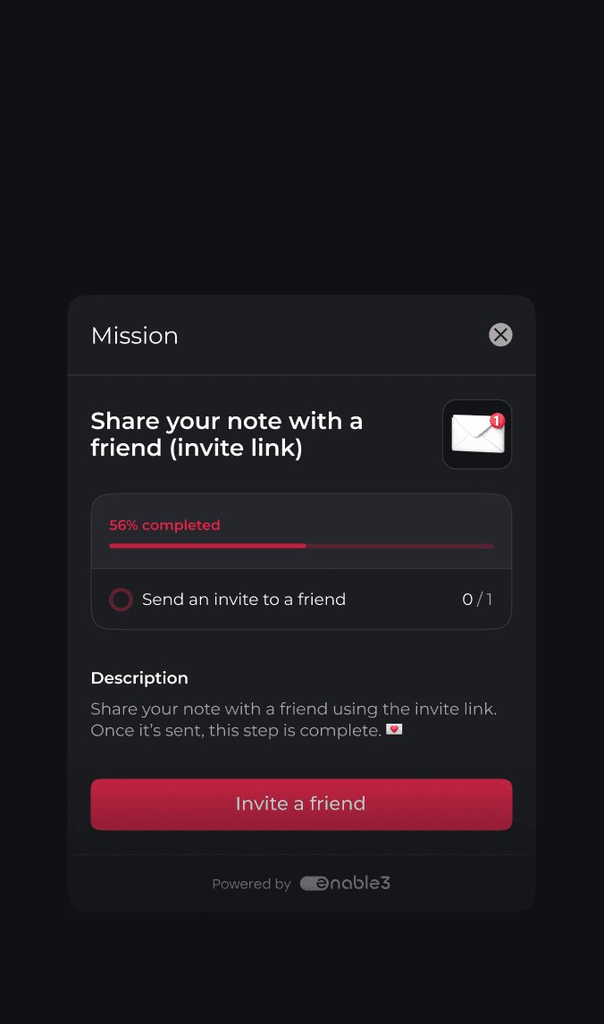 No-code loyalty builder interface showing a mobile preview of a gamified challenge with options to edit, duplicate, activate, or delete.
