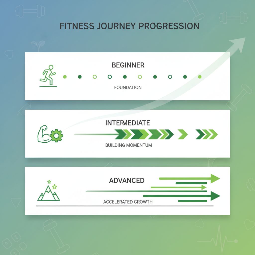 Progressive overload frequency timeline for different experience levels