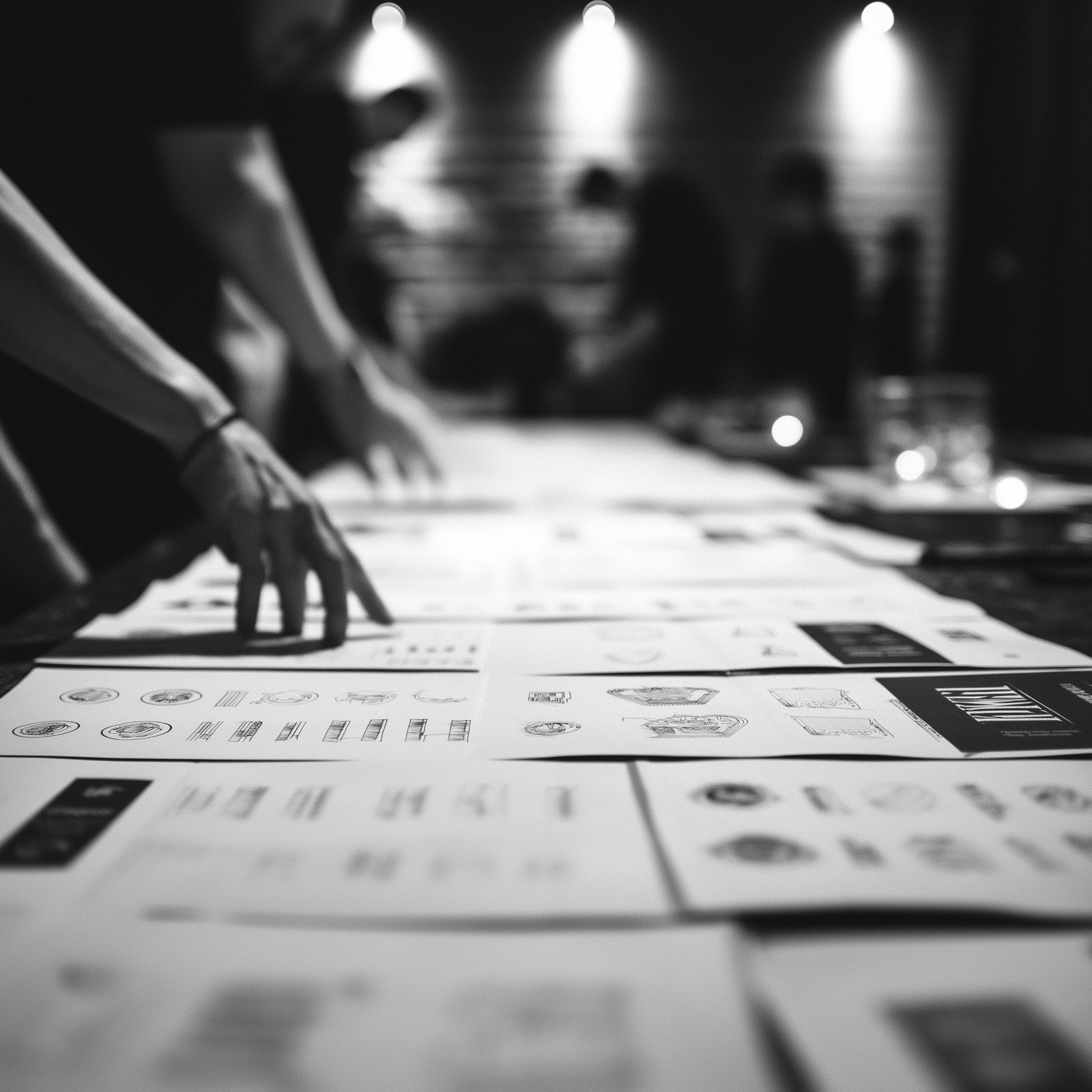 Abstract art shows interwoven lines of mauve colors.