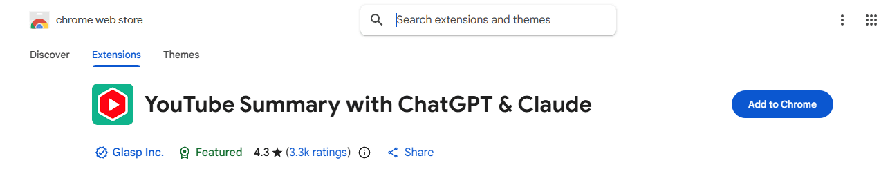 YouTube Summary with ChatGPT / Claude