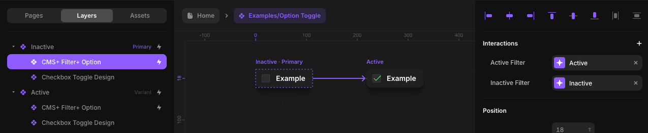 Displays the required interactions for all CMS Plus Filter+ components when preserving.