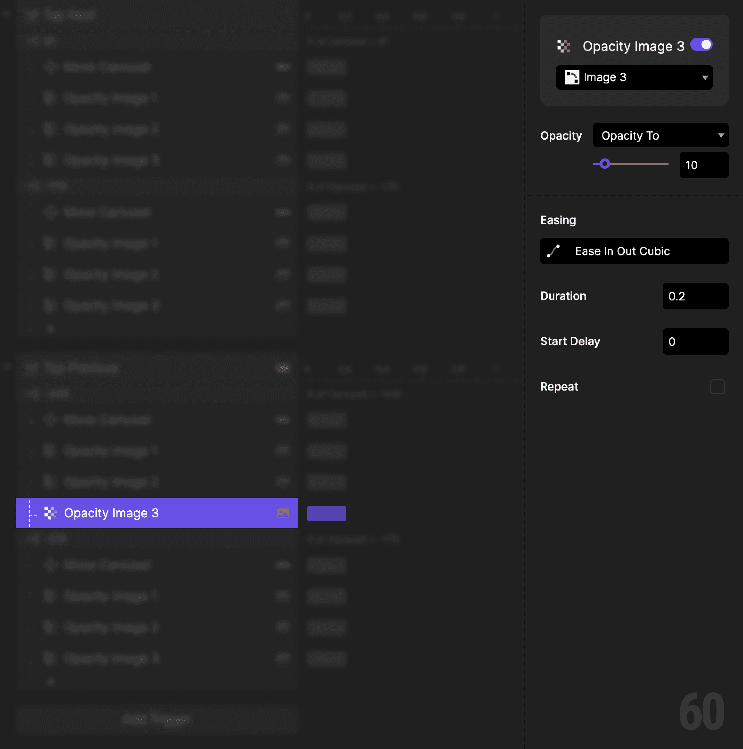 This is a screenshot of Step 17: Fade out Image 3.