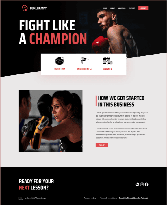 Fight like a champion figma assignment