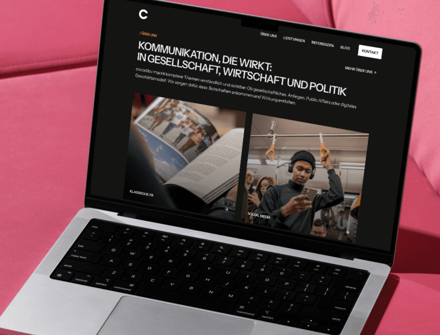 MacBook Mockup der Website cocodibu