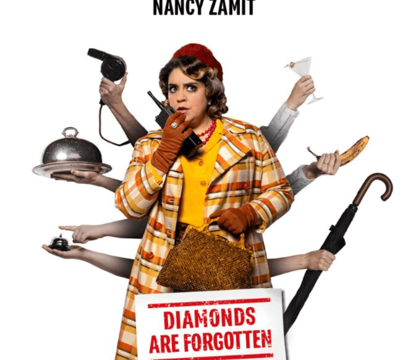 Nancy Zamit in The Comedy about Spies from Mischief Theatre