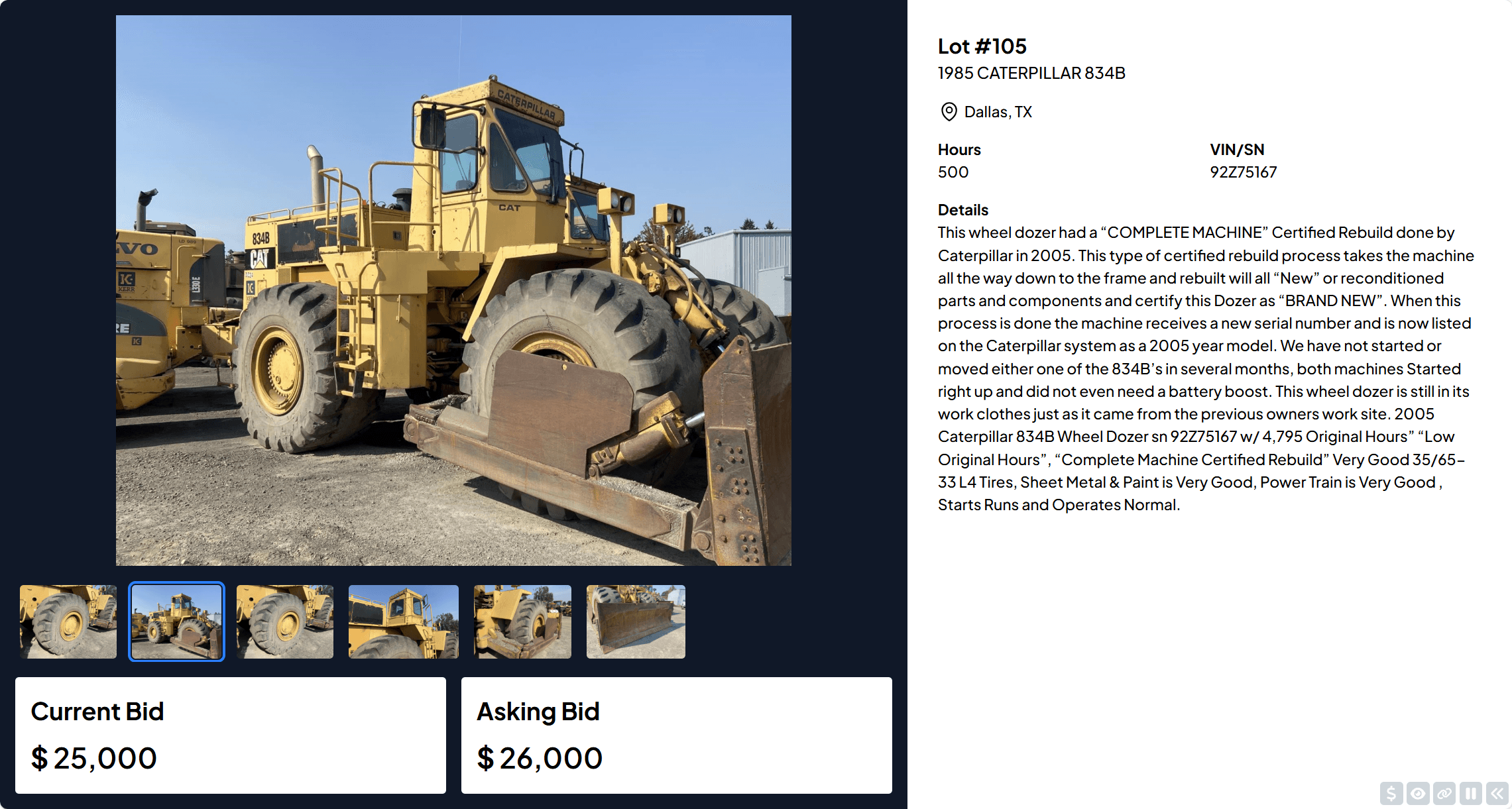 Wheel Dozer for Auction