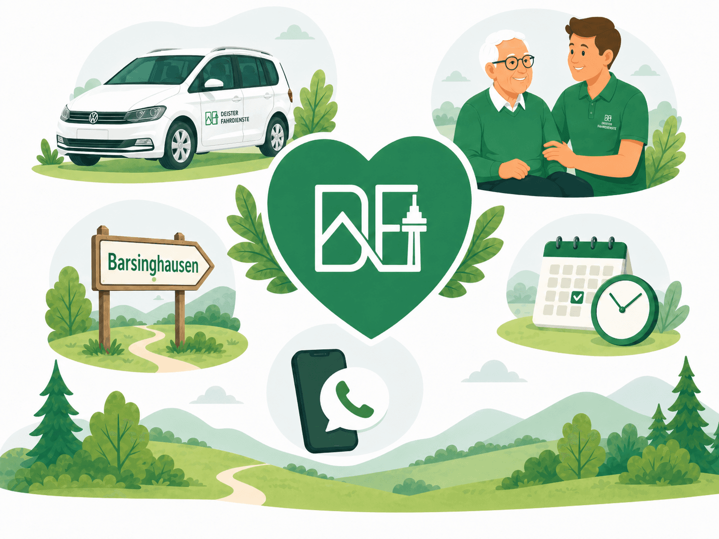Sanfte grüne Landschaft als Hintergrundillustration