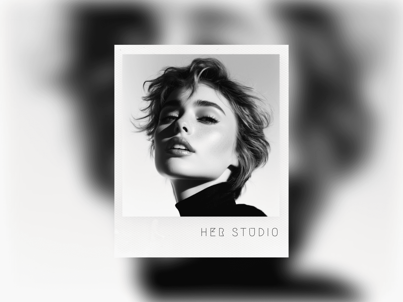 Her studio polaroid
