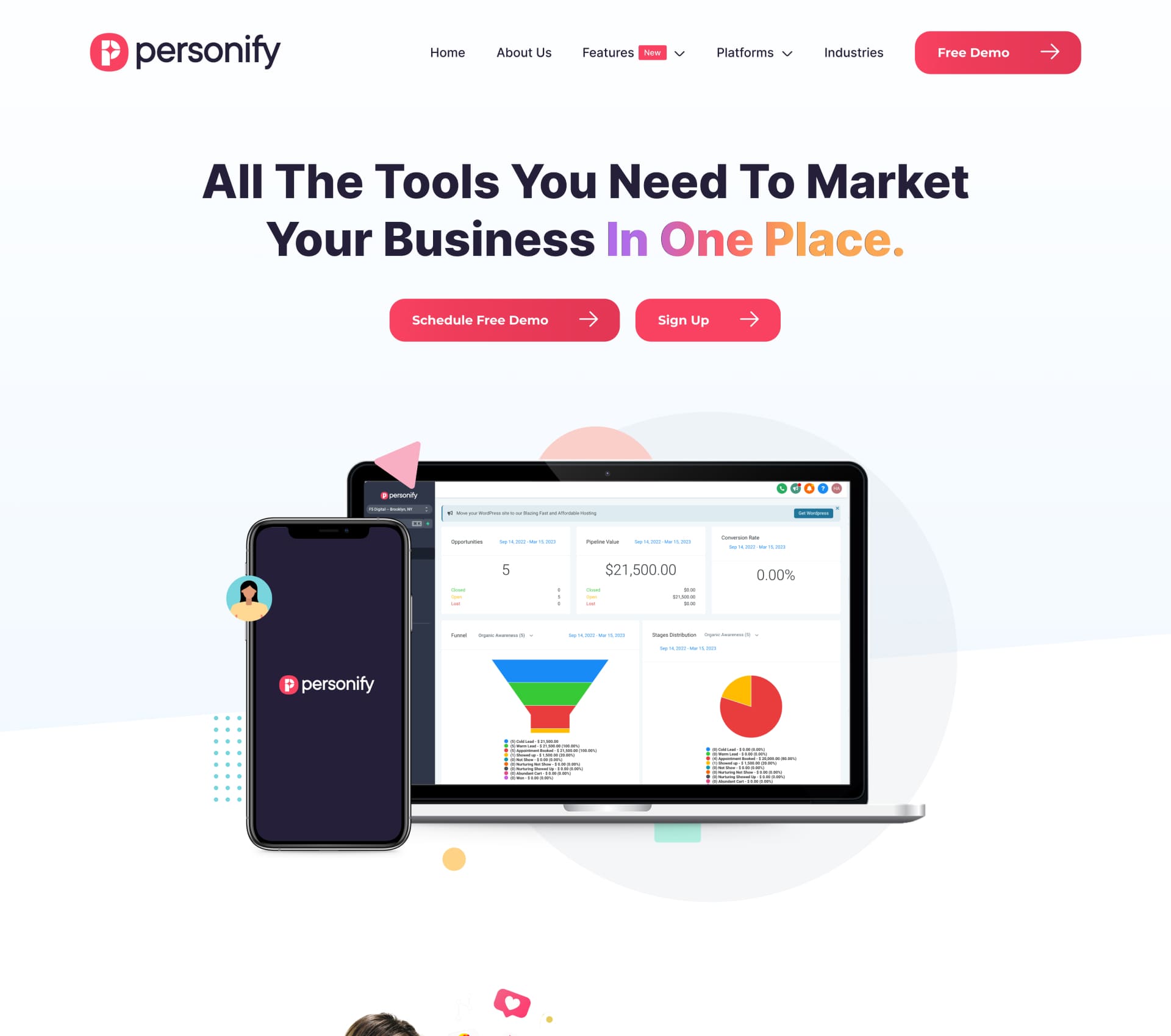 SaaS marketing dashboard website design with analytics interface | StackAura