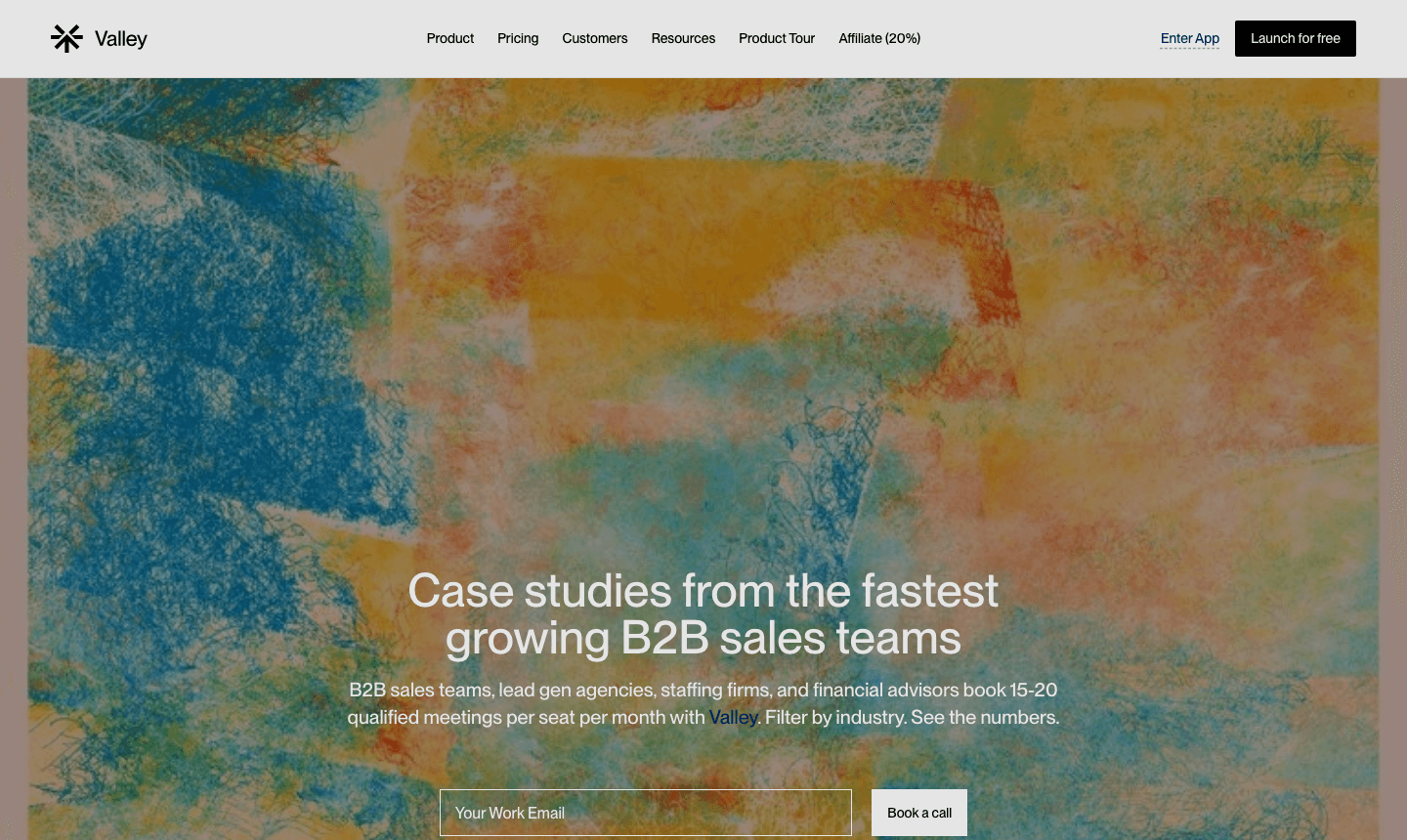 Valley case studies: B2B sales teams, agencies and staffing firms booking 15-20 qualified meetings per seat per month (joinvalley.co/casestudies)