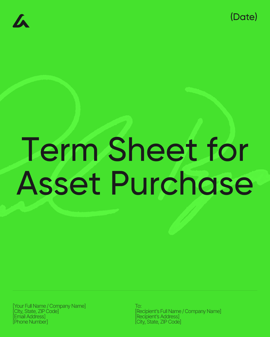 Term Sheet for Asset Purchase
