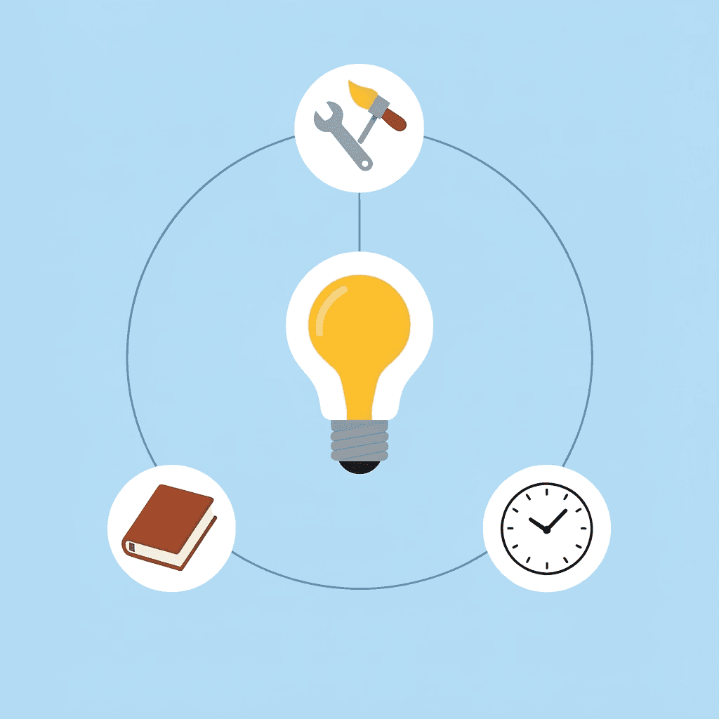 Network diagram showing creative classes at the center connected to arts, hands-on exploration, and open-ended problem solving