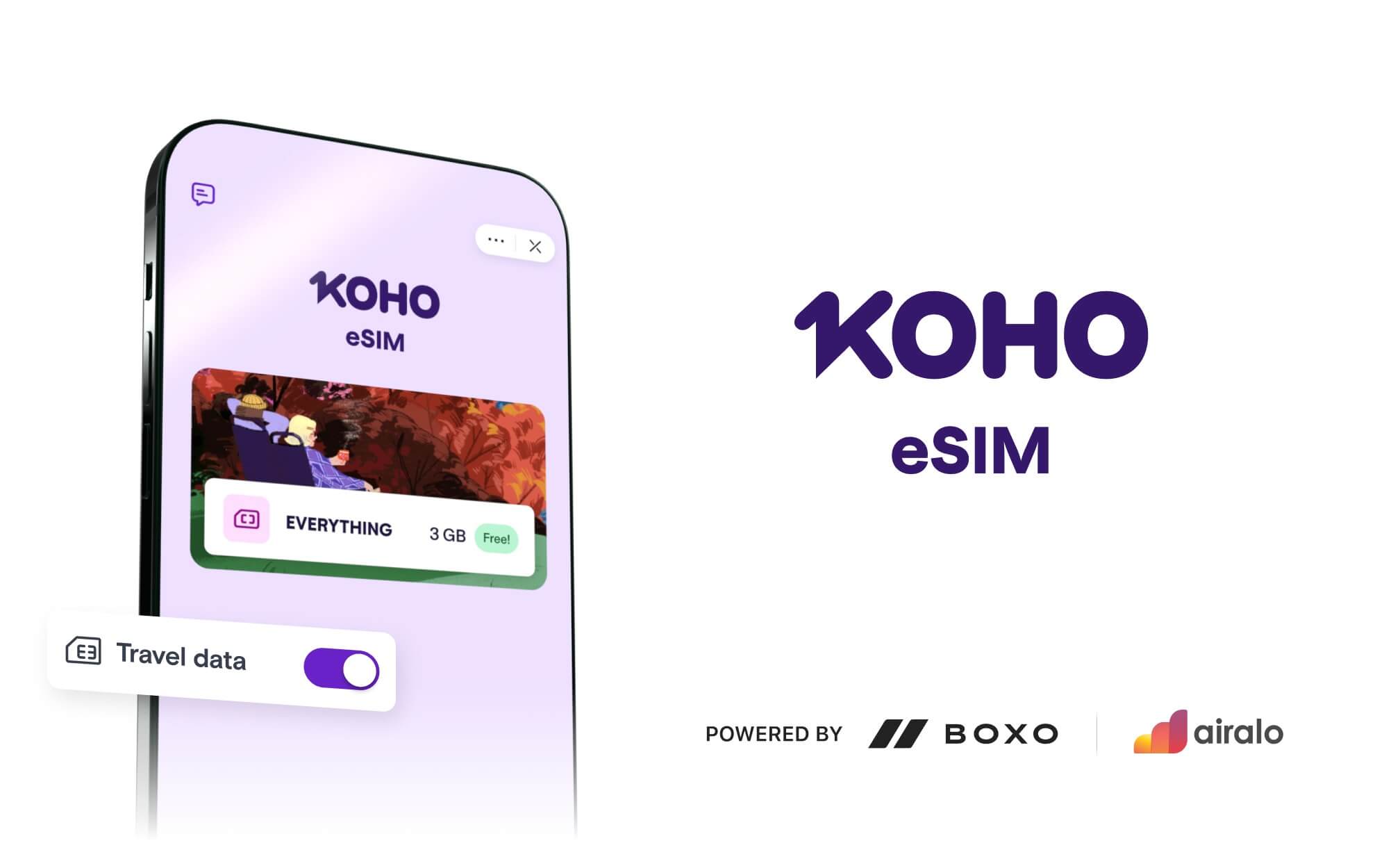 KOHO Launches New eSIM Feature Provided by Boxo and Airalo