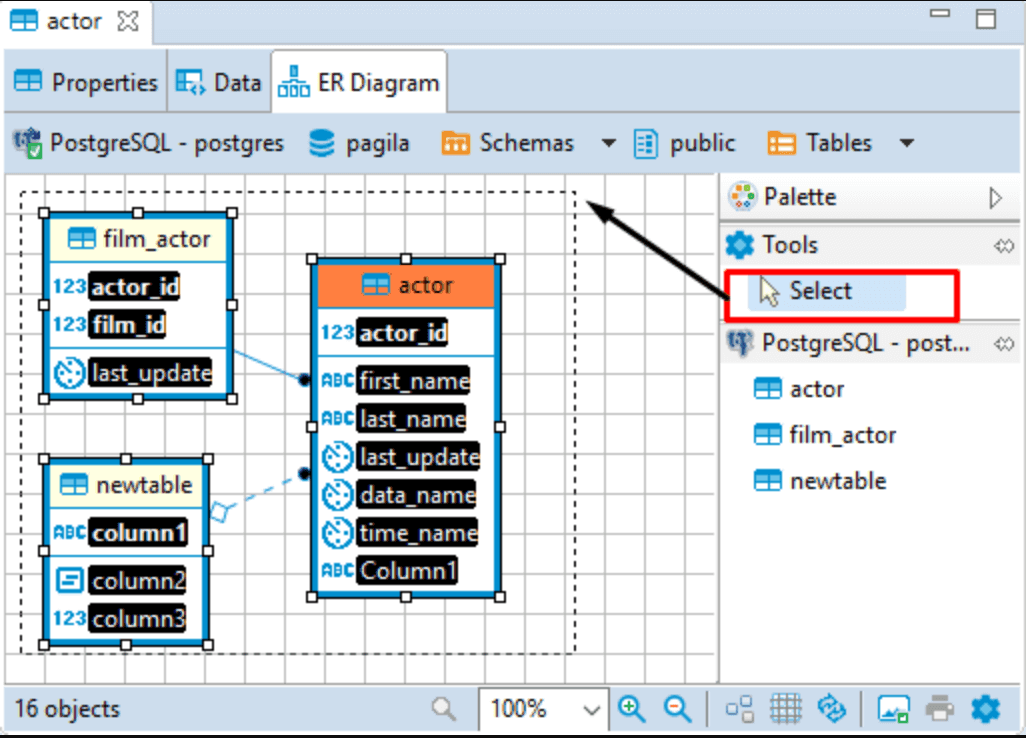 The dBeaver diagram editor.