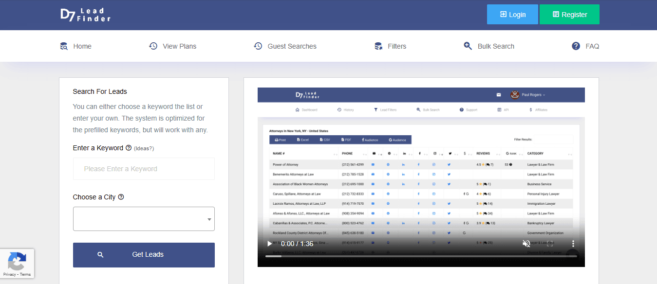 D7 Lead Finder- Lead scraping tool
