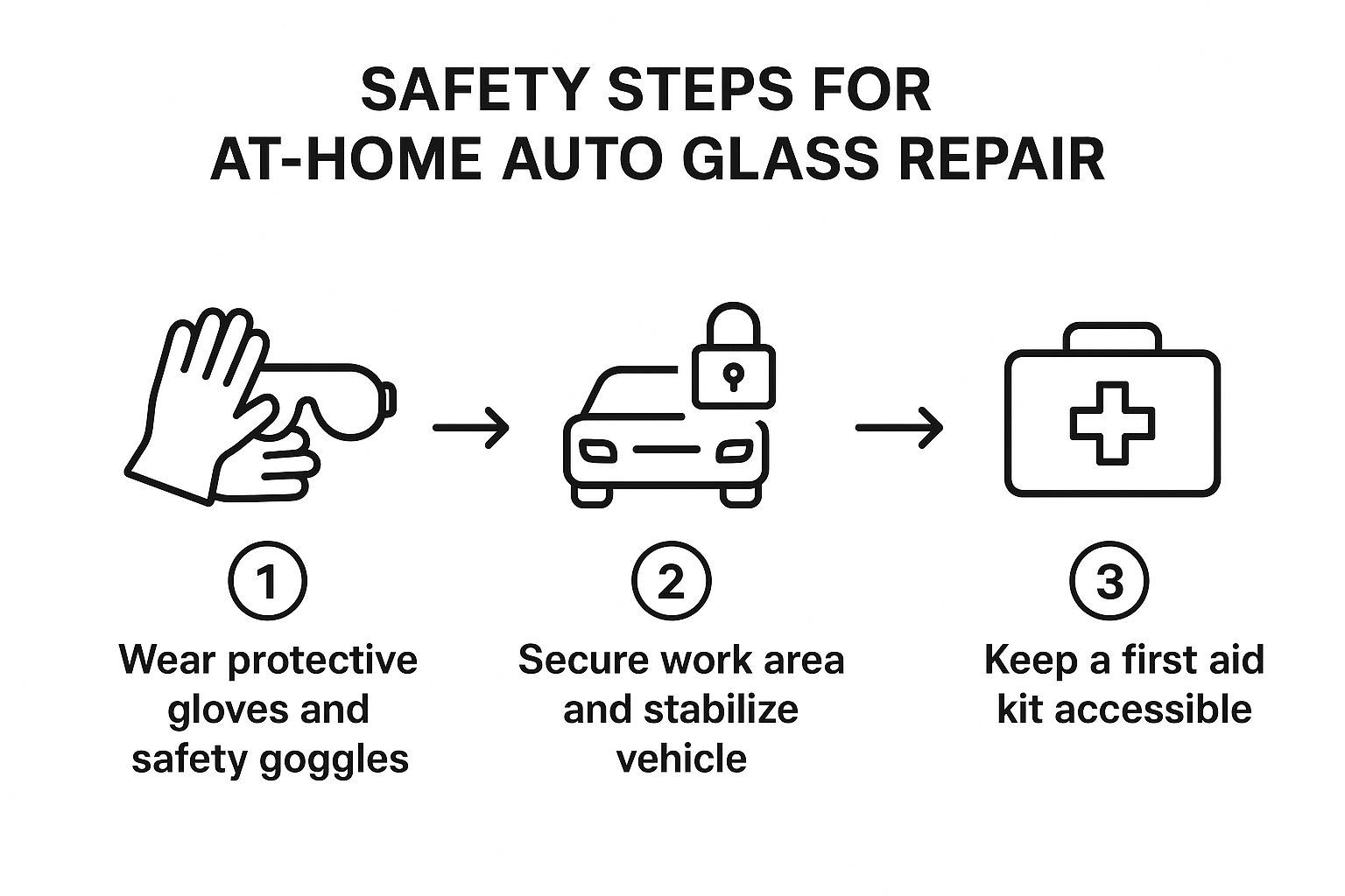 Infographic about auto glass repair at home